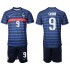 Camisola França Olivier Giroud 9 Criança Equipamento Primeiro Euro 2020 Manga Curta